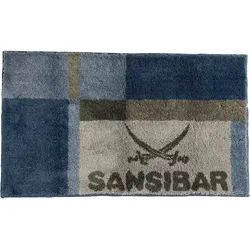 Badematte SANSIBAR (LBH 100x60x2 cm) - blau - LBH 100x60x2 cm