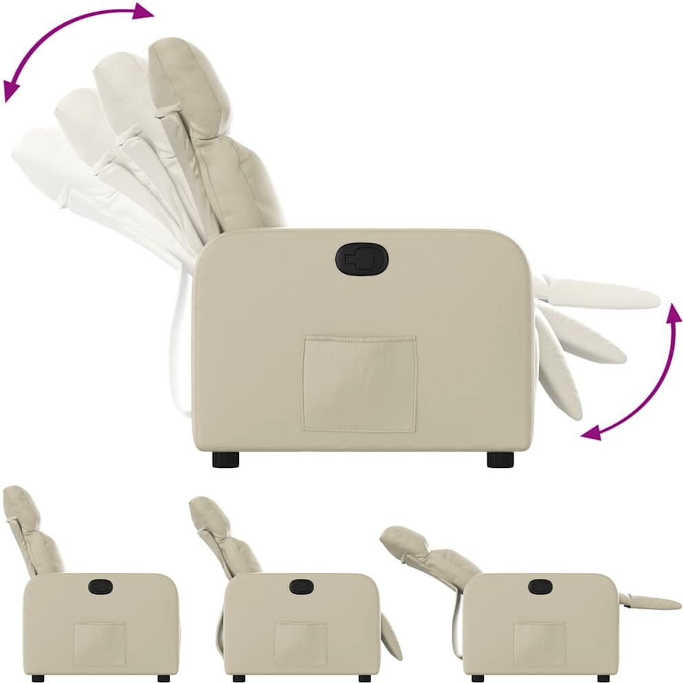 vidaXL Fauteuil inclinable Crème Similicuir