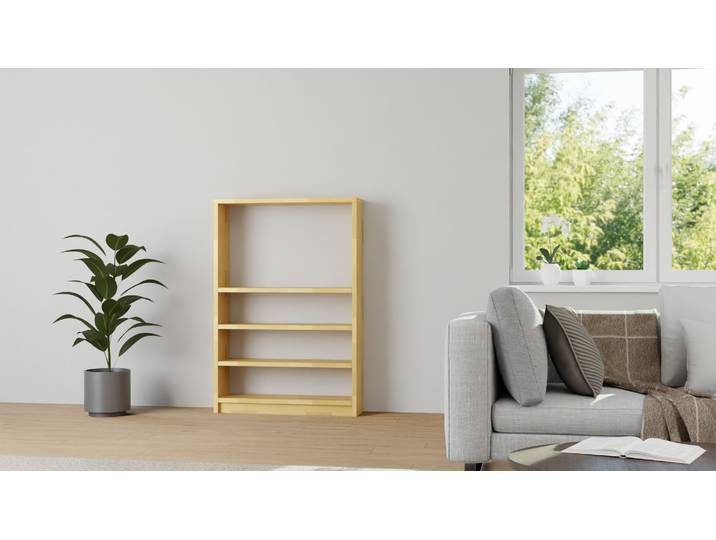 Offener PC Schrank aus Massivholz Buche Natur geölt