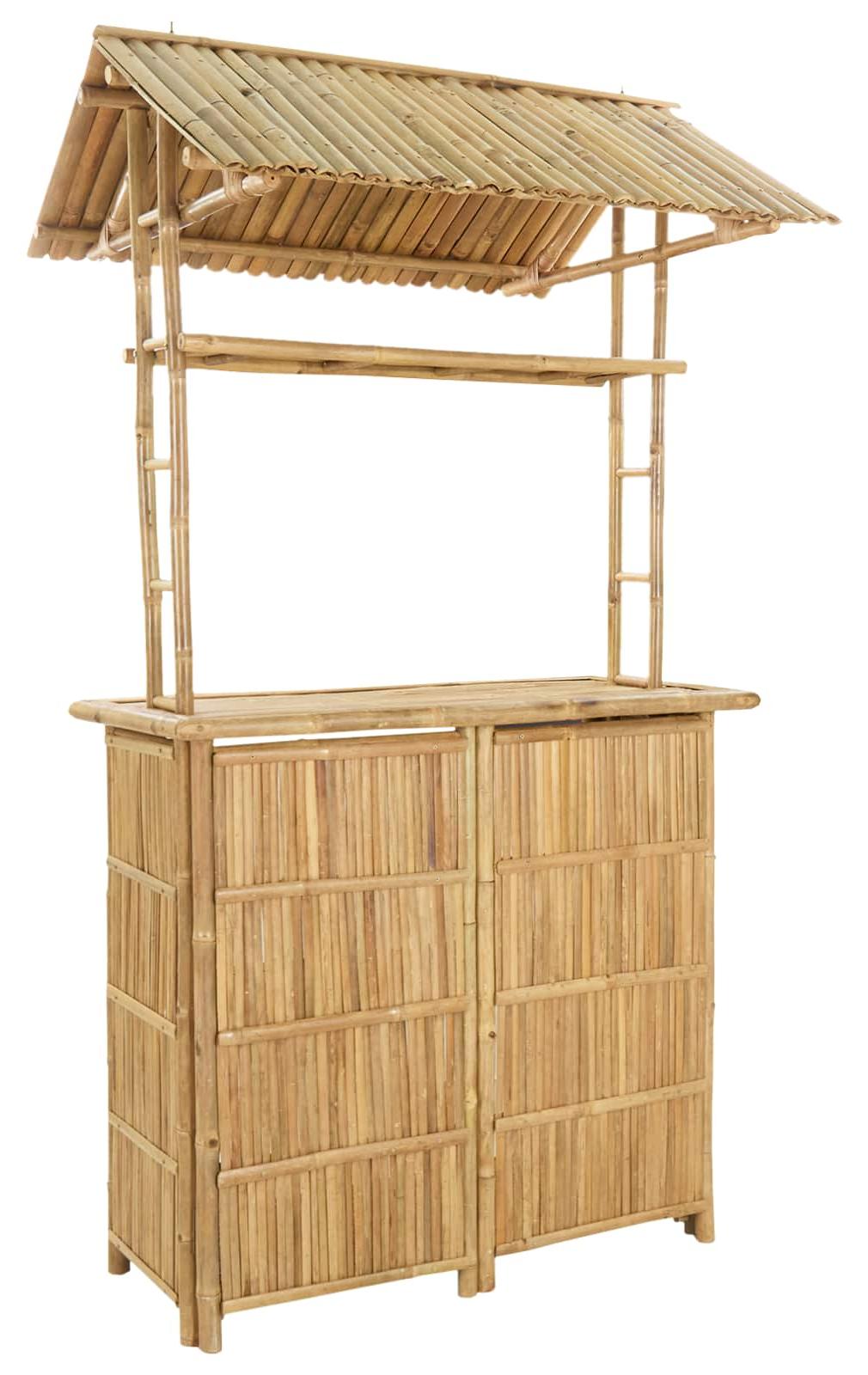 vidaXL Outdoor Bartisch Natur 115 x 95 x 214 cm Bambus