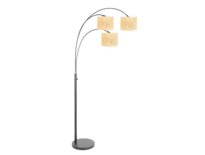 Stehleuchte, Schwarz, Naturmaterialien, 30x180x75 cm, höhenverstellbar, Lampen & Leuchten, Innenbeleuchtung, Stehlampen, Stehlampen