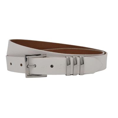 Ledergürtel ANNAMATONI "AnnaMatoni AnnaMatoni Damen Ledergürtel mit silberfarbener", Damen, Gr. TW90, weiß (weiß 100), 100% Leder, Gürtel Ledergürtel