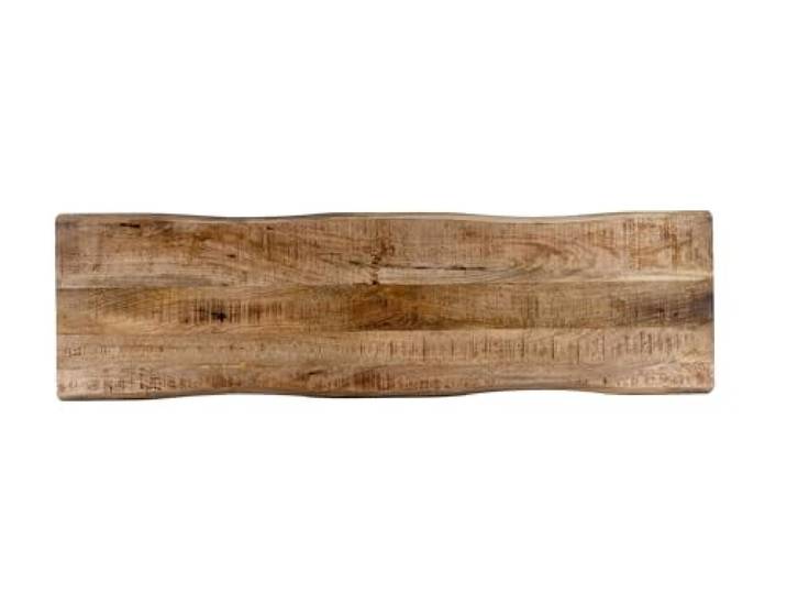 SAM Holzplatte Emilio 140x40 cm Mangoholz Baumkante Tischplatte Baumkanten-Platte massiv, raue Oberfläche, für Heimwerker, geeignet für Arbeitsplatten, Tische & Fensterbretter