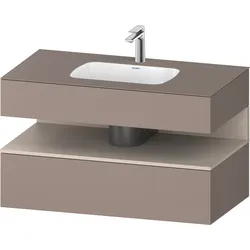 Duravit Collection One Einbauwaschtisch mit Konsolenwaschtischunterbau, 1000x550x600mm, Nische Taupe Matt, QA4786091430010, Farbe: Basalt Matt/mit Nischenbeleuchtung