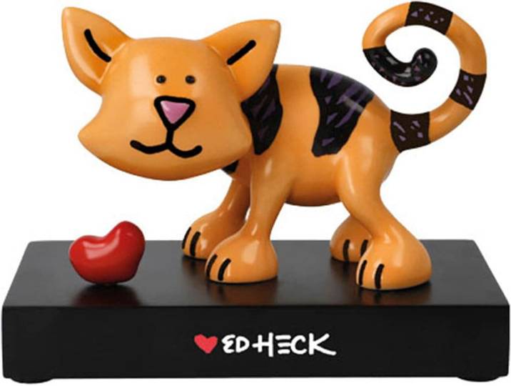 Dekofigur GOEBEL Ed Heck - Love Cat , orange (bunt), B:17cm H:13cm T:9,5cm, Porzellan, Dekofiguren, Dekofigur