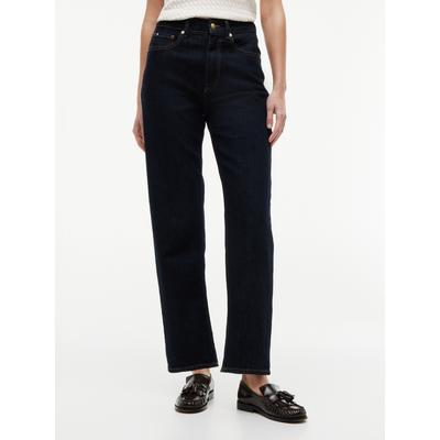 High-waist-Jeans TOMMY HILFIGER "TAPERED RINSE HW ANKLE", Damen, Gr. 26, Länge 28, rinse, Denim/Jeans, Obermaterial: 100% Baumwolle, knöchellang, Jeans High-Waist-Jeans, Baumwolle, knöchellang, high waist