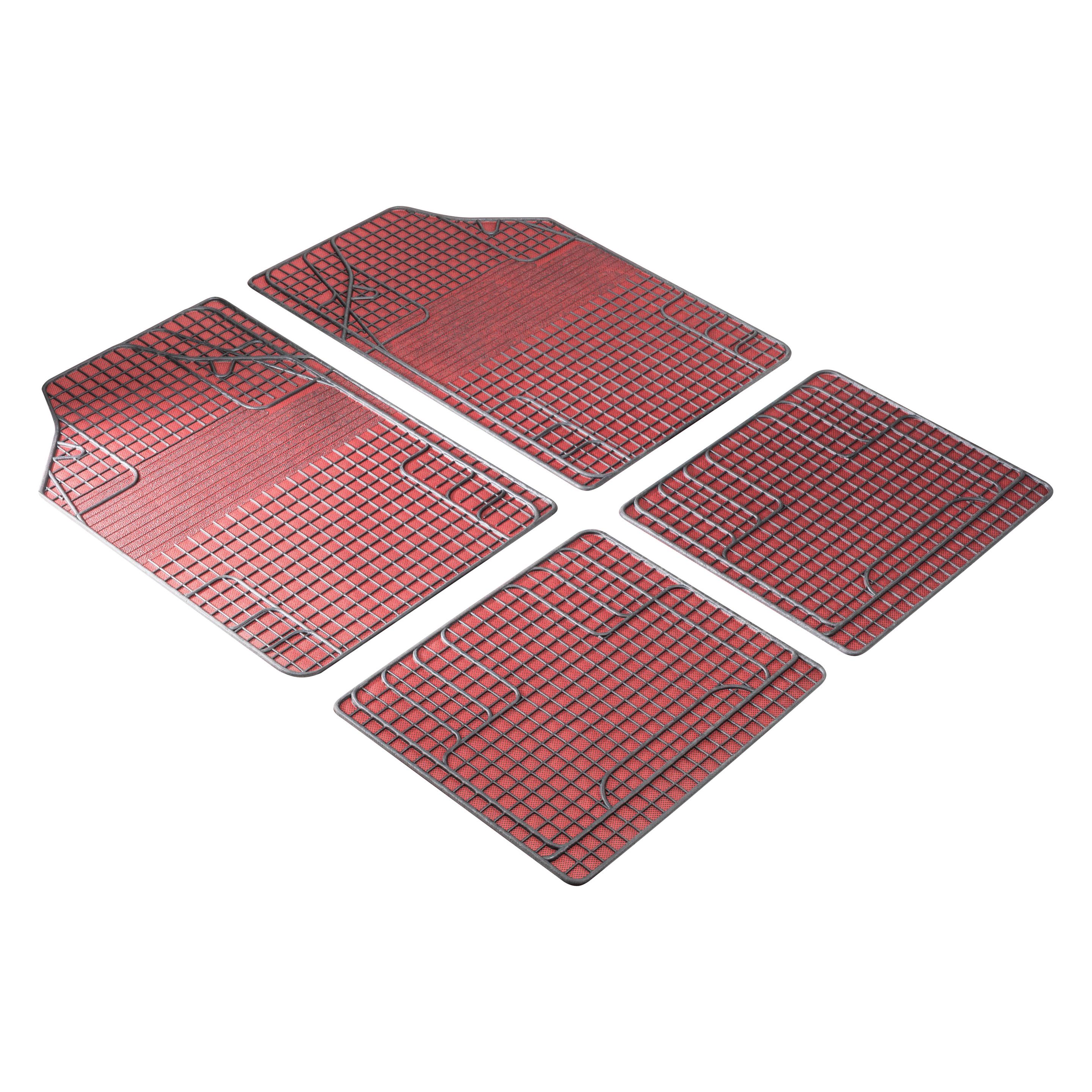 Walser Universal Auto-Gummimatten-Set, Automatten 4-teilig zuschneidbar, Antirutsch (2 Vordermatten + 2 Rückmatten) (28055)