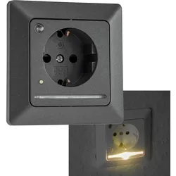 ChiliTec MILOS Schutzkontakt-Steckdose mit LED Lichtsensor Anthrazit 250 V 16 A – 24085