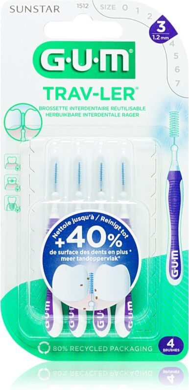 G.U.M Trav-Ler Interdental brossettes interdentaires 1,2 mm 4 pcs