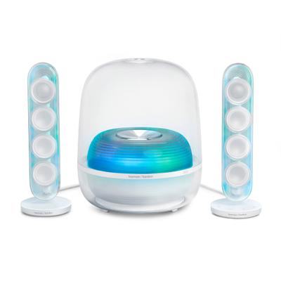 HARMAN / KARDON 2.1 Soundsystem "Soundsticks 5 Wi-Fi Edition", blau (weiß), B:28cm H:32,5cm T:39cm, Lautsprecher, 2.1 Kanal WLAN Lautsprecher