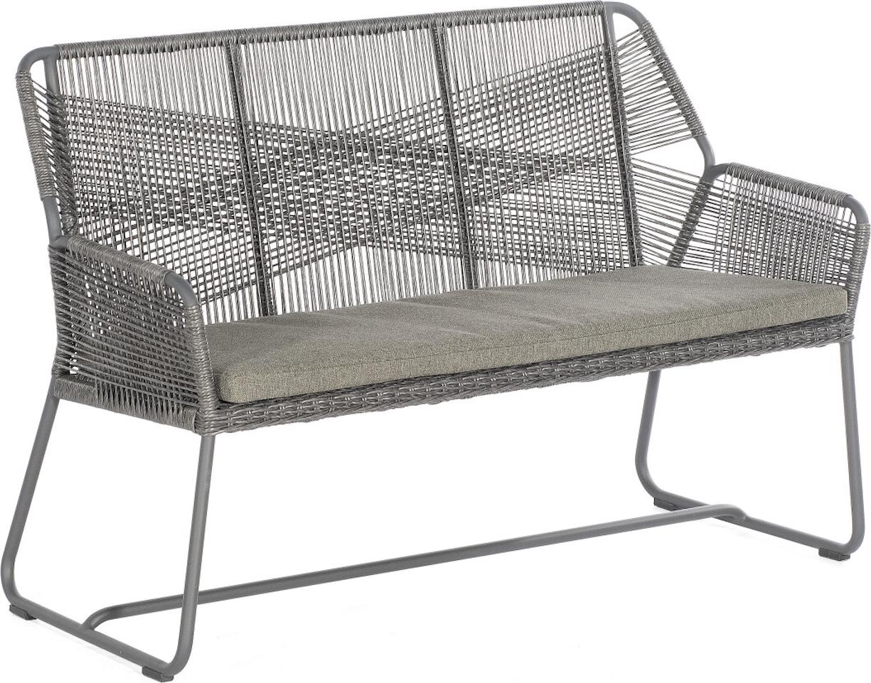Sonnenpartner Observer 2-Sitzer Gartenbank Alu/PE-Geflecht inkl. Sitzkissen