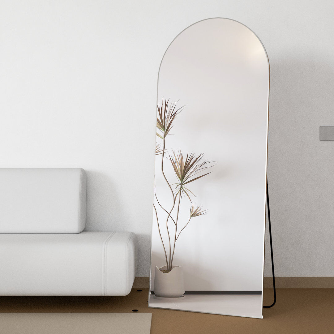 Metro Carlyann Aluminium Framed Freestanding Full Length Mirror Silver 163 cm H × 62 cm W