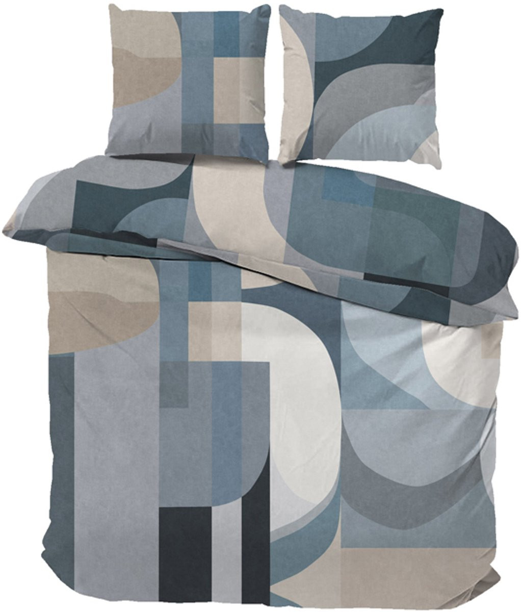 iSleep Dekbedovertrek Xavi Eenpersoons Blauw 140x220 cm