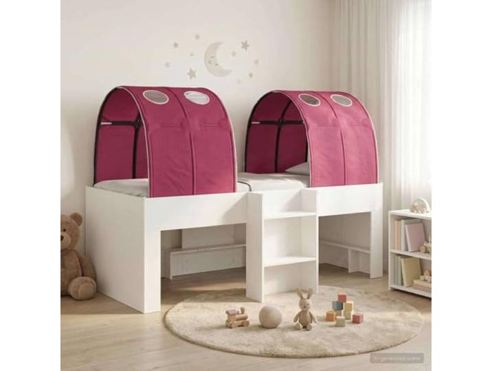 RJPLMFV Bett mit 3 Teilen, Weiß und Rot, Holz Lattenrost, Mikrofaser-Finish, einfache Montage, modernes Design für Schlafzimmer