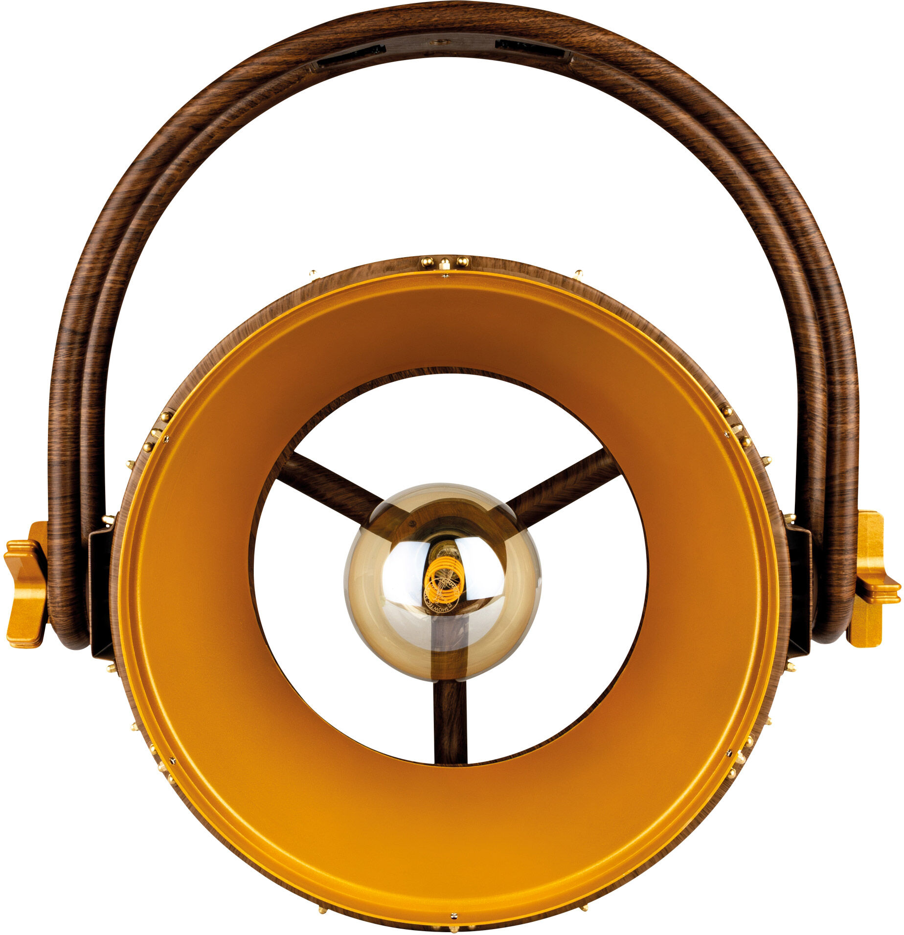 Showtec Edison Vintage 2, Hellgoldfarben / Holzmaserung, Retro-Dmx-Led-Leuchte Mit Dimmer Und