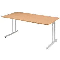 Geramöbel Schreibtisch »Lissabon« 180 cm beim Aufbau höhenverstellbar braun, 180x82x80 cm