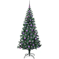 vidaXL, Weihnachtsbaum, Nova (mit LEDs &lilafarbenen Kugeln) (180 cm)