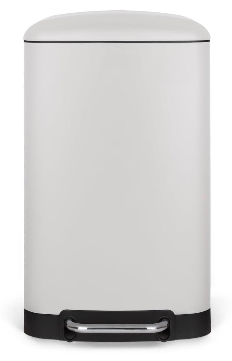 Abfalleimer mit Pedal, 30 l, Metall, Weiß, modernes Design