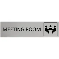 CombiCraft Aluminium Türschild Meeting Room 165x45mm mit 3M-Tape zur Befestigung, einfache Kennzeichnung von Räumen und Bereichen