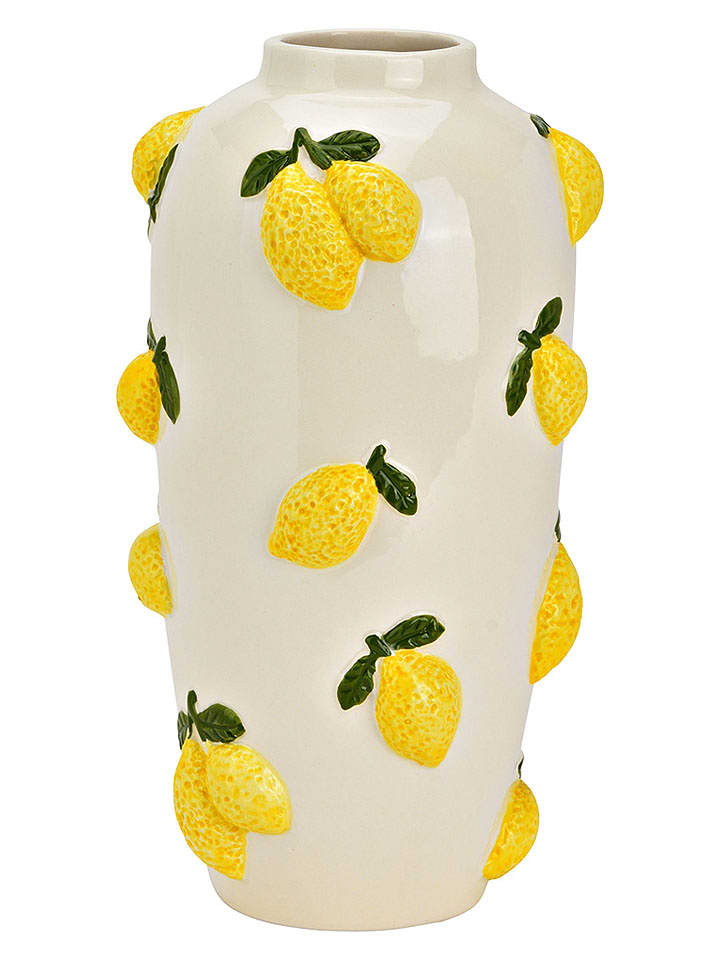 G. Wurm Vase "Lemon" in Gelb/ Weiß - (H)27 x Ø 15 cm - onesize