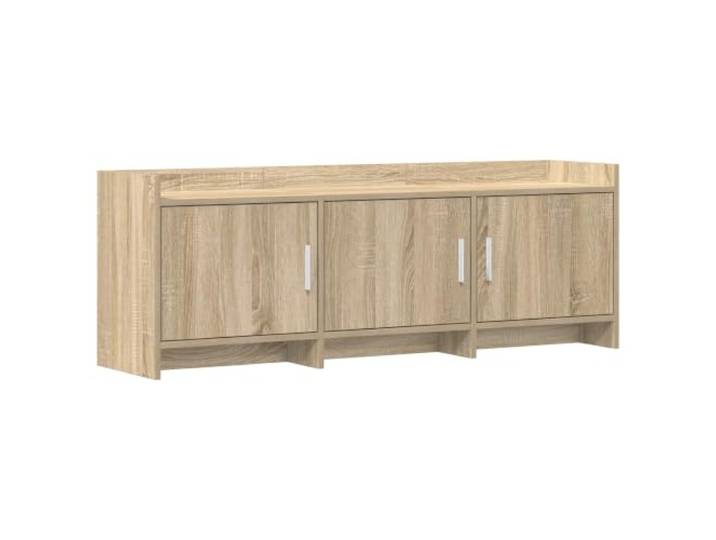 LMTYOENFG TV-Board 130x33x47 cm Lowboard Sonoma-Eiche Holzwerkstoff Modernes Fernsehschrank Design mit 3 Türen und Metallgriffen für Wohnzimmer und Schlafzimmer. Pflegeleichter Fernsehtisch.