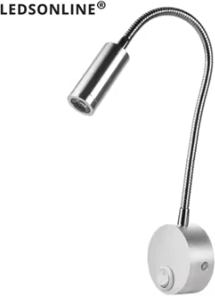 Inspire Curations 3W Flexible LED Bedside Reading Wall Light silver pure White 6000k