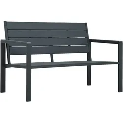 Helloshop26 - Gartenbank Terrassenmöbel 120 cm HDPE grau Holzoptik 02_0011205