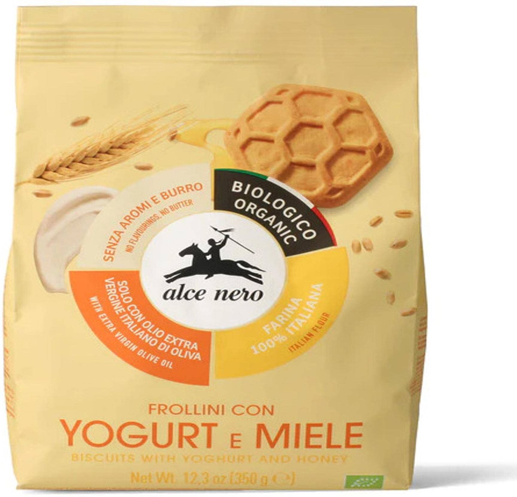 ALCE NERO Frollini Con Yogurt E Miele 350 Grammi 