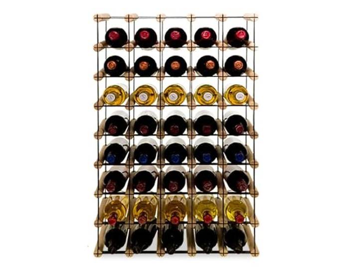 PROREGAL Modulares Weinregal VINOTECA MOD Metal HxBxT 82,5x52,5x24,5cm 5x8 Flaschen Massives Kiefernholz Natur Weinhalter Weinständer Flaschenständer Flaschenregal Holzregal
