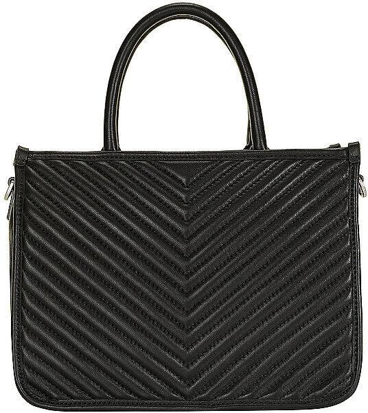 LES VISIONNAIRES Ledertasche - Tot Bag LENA QUILTING schwarz W
