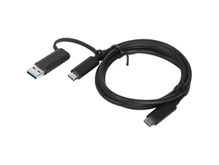 Lenovo HYBRIDE USB-C met USB-A, 4X90U90618, zwart, 3 voet