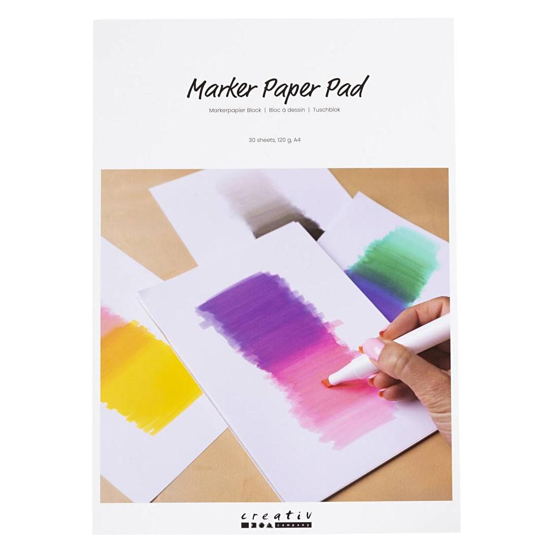 Creativ Company Papierblock für Stifte, weiss, A4, 30 Blatt (120 g/m², 1x) (5712854631280)