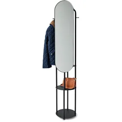 Tchibo - Standgarderobe mit großem Spiegel - 43x35x187cm - schwarz -