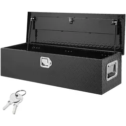 VEVOR 990 x 330 x 254 mm Werkzeugkasten für Lkw-Ladefläche, Abschließbar 83 L Truckbox Werkzeugbox Aufbewahrungs-Werkzeugkasten, 39 kg Tragfähigkeit Werkzeugkiste Organizer für Wohnmobil, PKW Schwarz