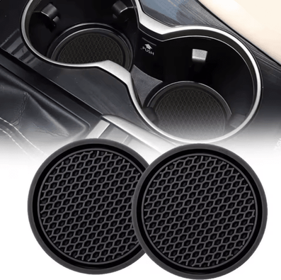 Inspire Essentials Non Slip Car Cup Holder Coasters Set For Interior Protection Non Slip Car Cup Holder Coasters Set For Interior Protection