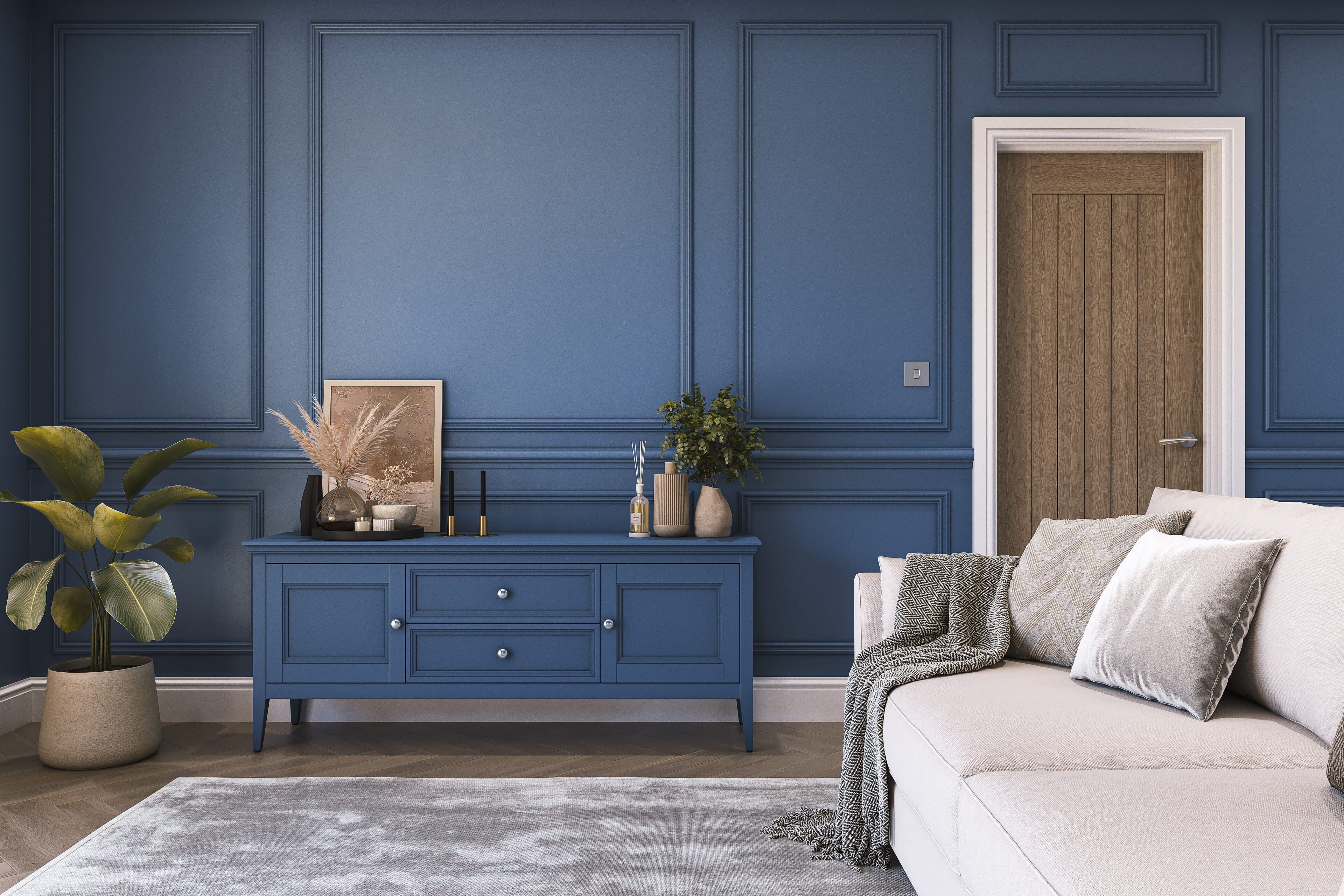 Hemway Chalk Based Furniture Paint   Night Sky Blue   Shabby Chic   Chalky Matt Finish - Night Sky Blue - 1L