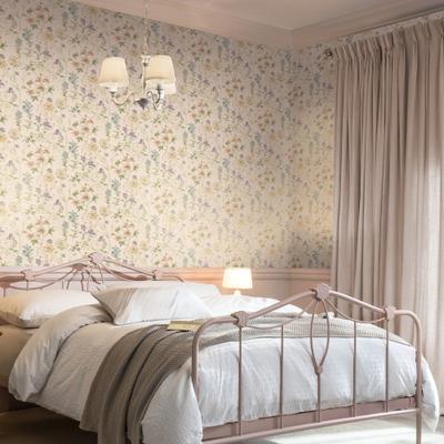 Vliestapete LAURA ASHLEY "Wild Meadow", rosa, B:0,52m H:10m L:10m, Vlies, Tapeten, 10mx52cm (ca. 5m2)