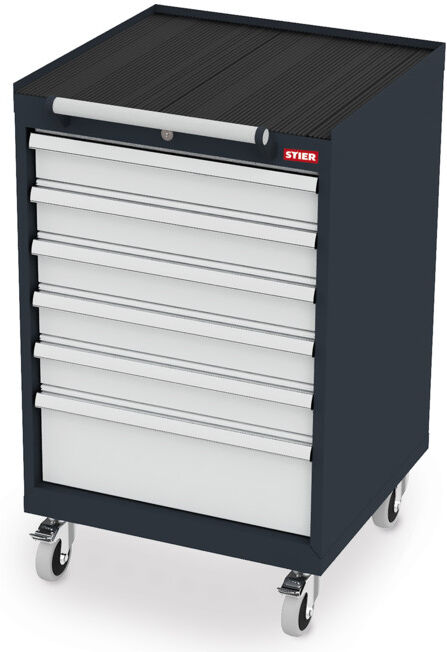 Armoire à tiroirs mobile STIER avec 6 tiroirs lxPxH 600x575x990 mm (904032)