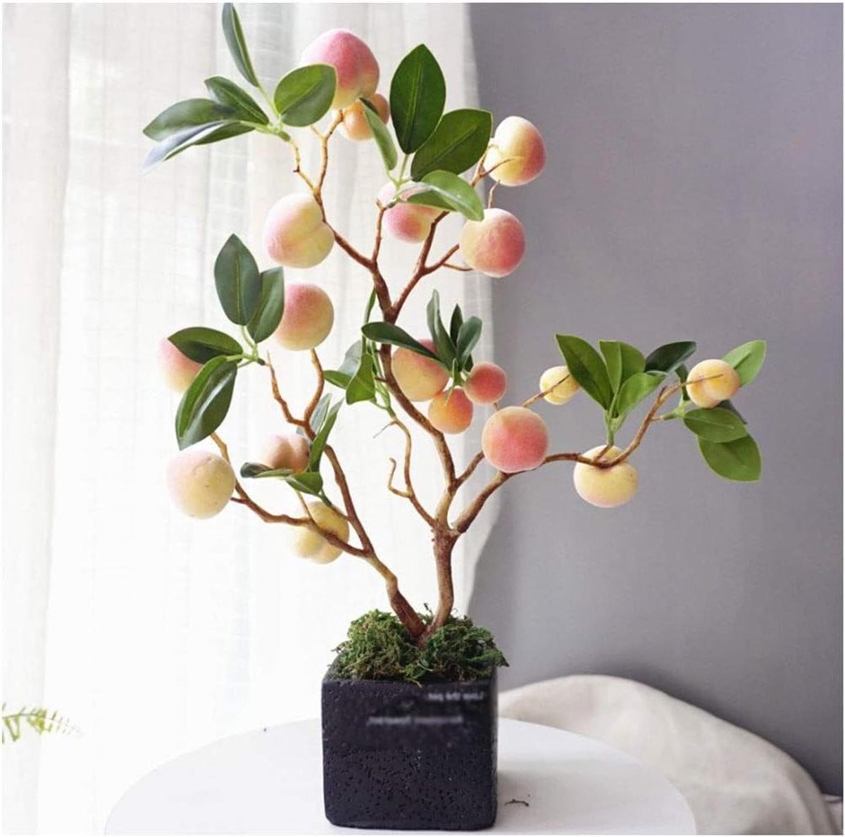 Kunstboom Bonsai Nep Fruitboom Groen voor Woonkamer Decoratie