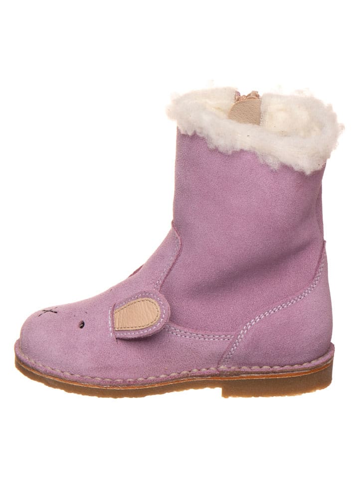 kmins Leder-Winterstiefel in Lila - 25