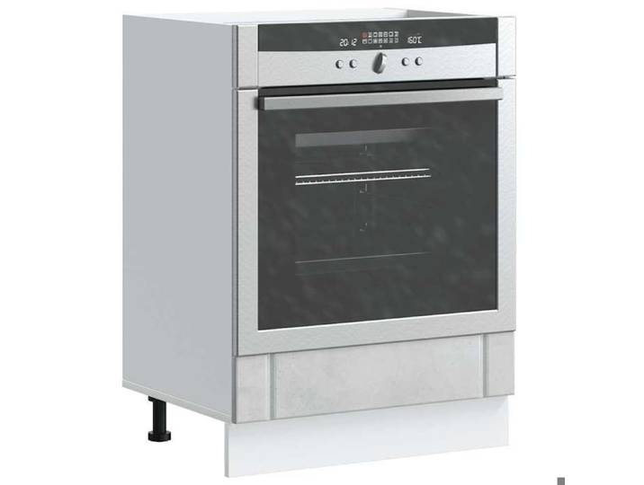 Meuble bas Armoire Buffet de cuisine BONNIE Armoire de four Lucca gris béton bois ingénierie - BELLE M97287862
