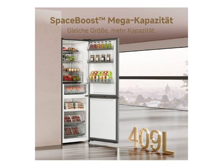 Dreame Kühl-/Gefrierkombination DRB400WMBDEU, 185 cm hoch, 59,5 cm breit, Viel Platz, Leise, Modernes Design