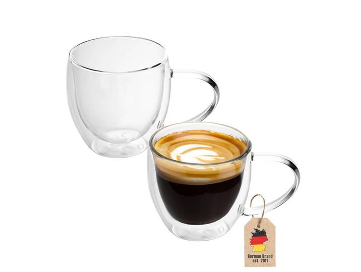 Intirilife Teeglas 200 ml (2er-Set), Transparent, Glas, 0.3 L, doppelwandig, Glas, Gläser-Sets