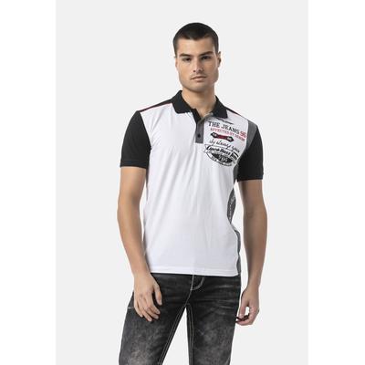 T-Shirt CIPO & BAXX "CT799", Herren, Gr. XL, schwarz-weiß (weiß), 95% Baumwolle, 5% Elasthan, bedruckt, regular fit, normaler Saum, Shirts T-Shirt, Auffällige Prints
