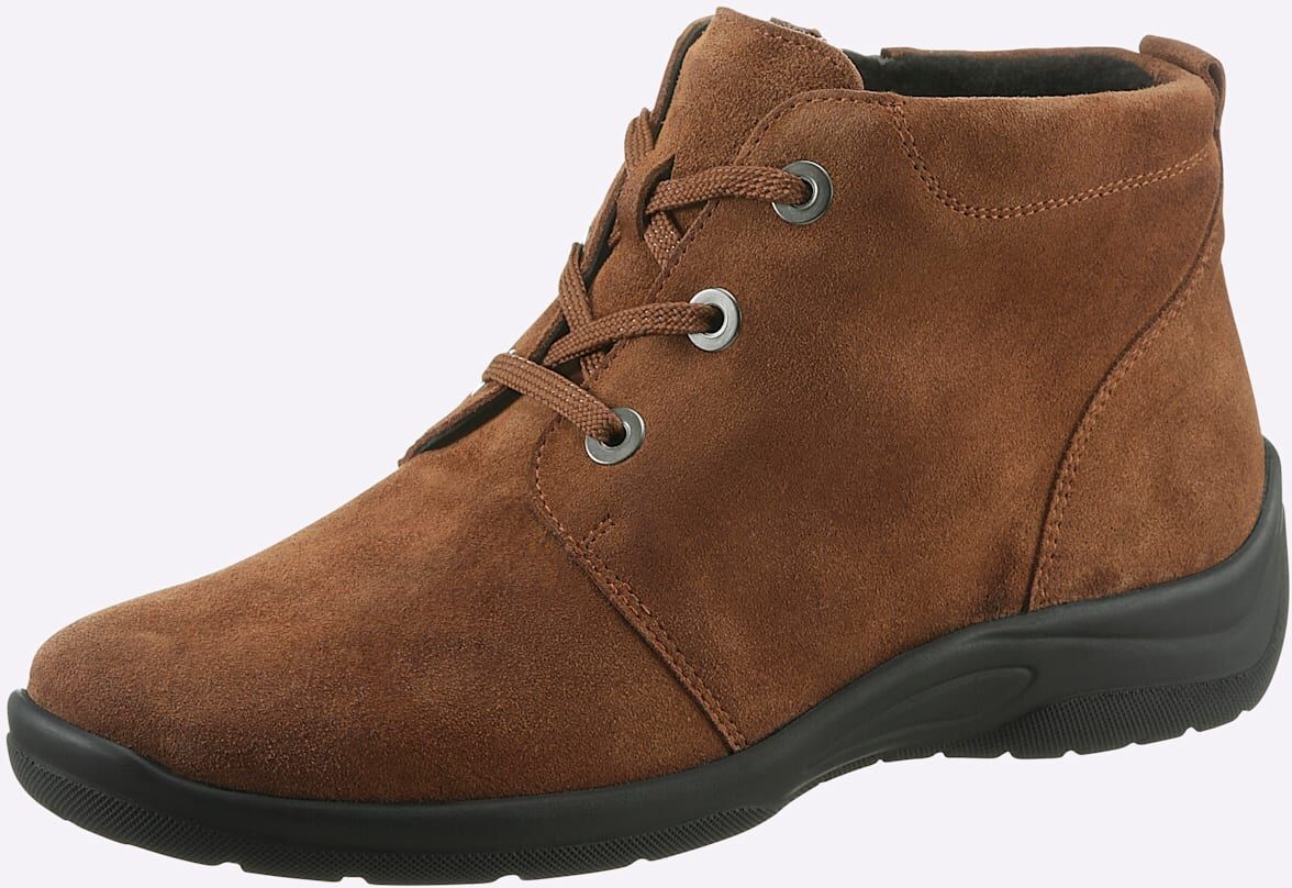 Stiefelette WALDLÄUFER, Damen, Gr. 8, braun (cognac), Veloursleder, Basic, Schuhe Stiefelette cognac 8