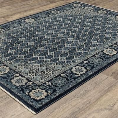 Oriental Weavers-Sphinx / Ds "Duke Rectangle Rug Dark Blue, 5'3"" x 7'6"", Dark Blue"