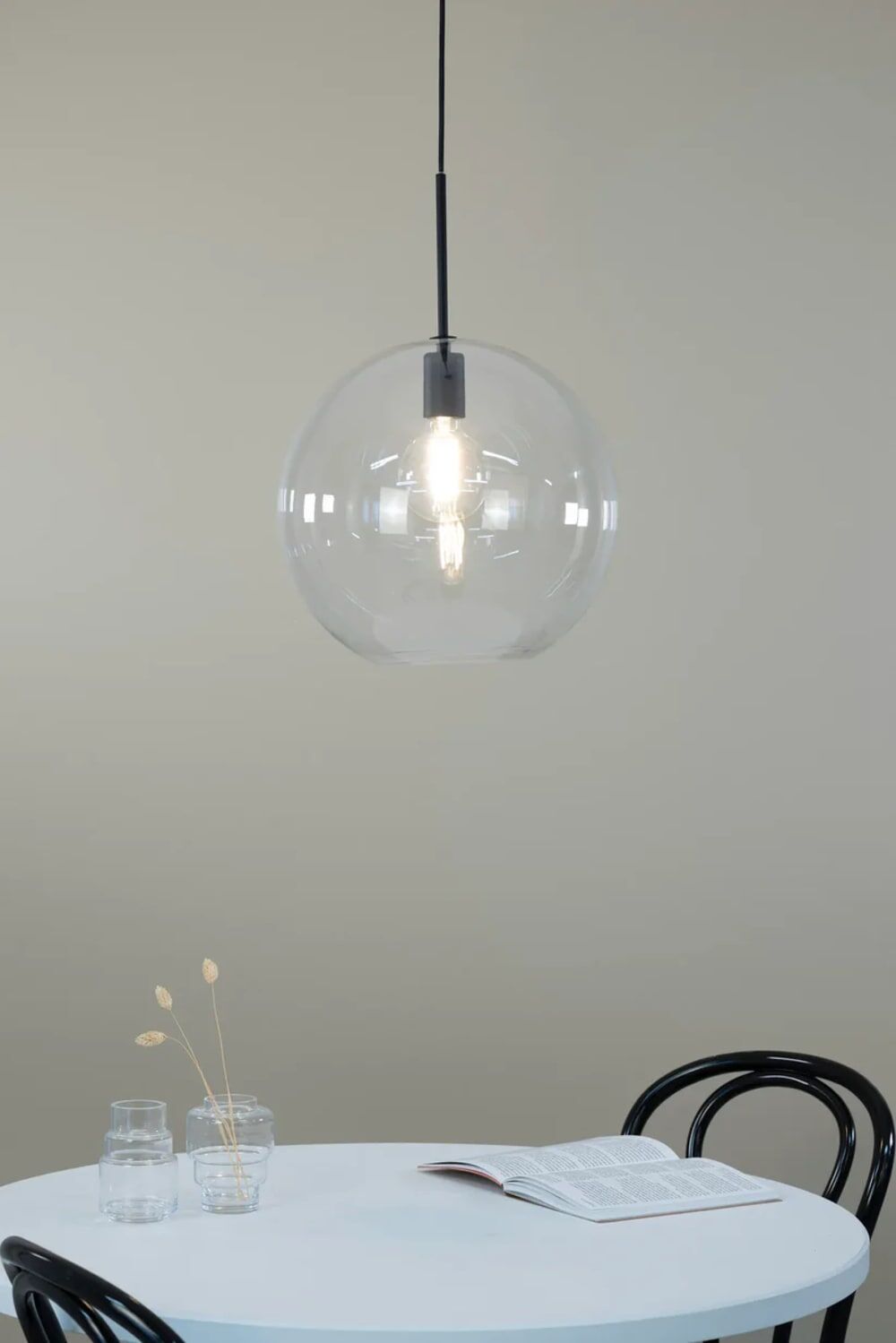Markslöjd Suspension 1xe27 transparent et noir Transparent 35x190x35cm