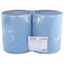2 Putztuchrollen Recycling 2-lagig 1000 Blatt, 36 x 34cm, blau