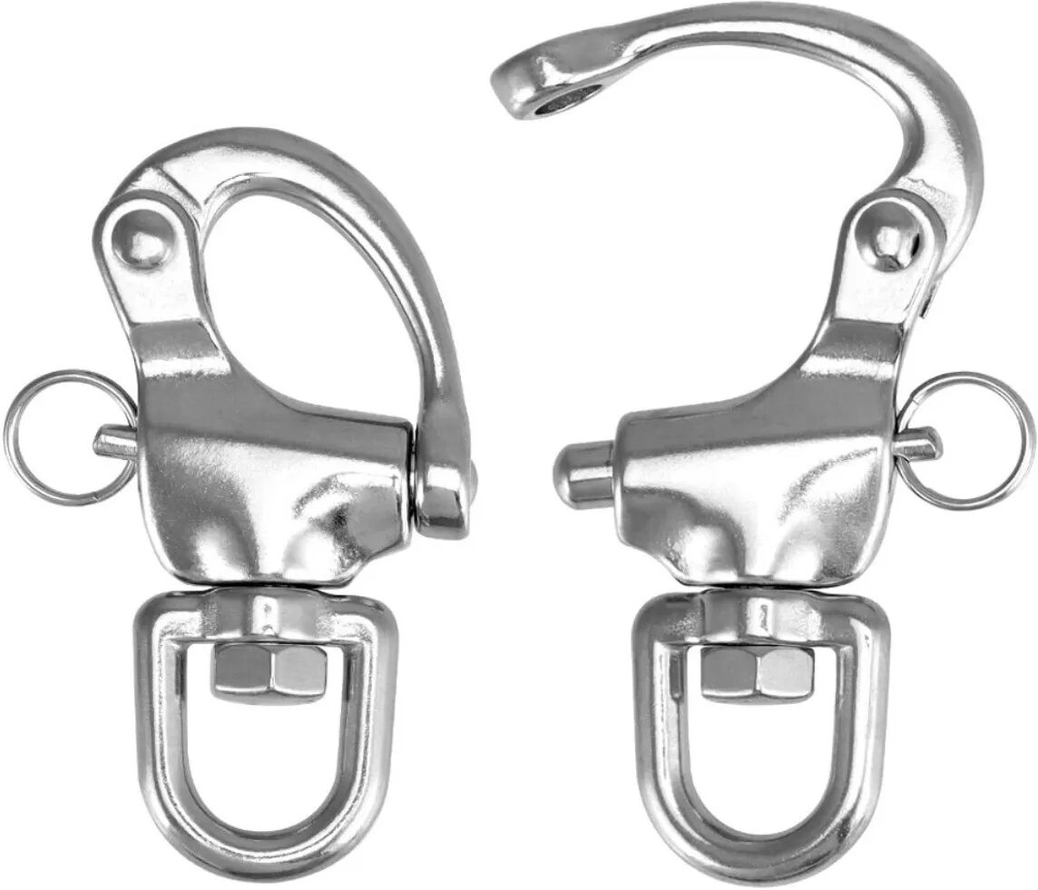 INF Ring-Drehgelenk Feder-Schnappschäkel - 316 Edelstahl Schnellverschluss Marine Schäkel, 8.7cm x 8.7cm