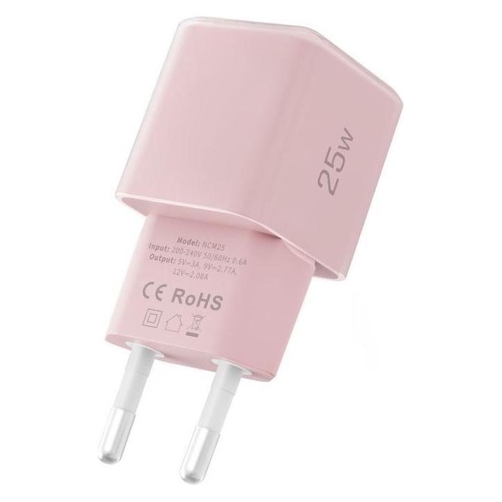Tech-Protect NCM25 USB-C PD 25W Wandladegerät - Rosa (25 W, 1 Port) (60641446)